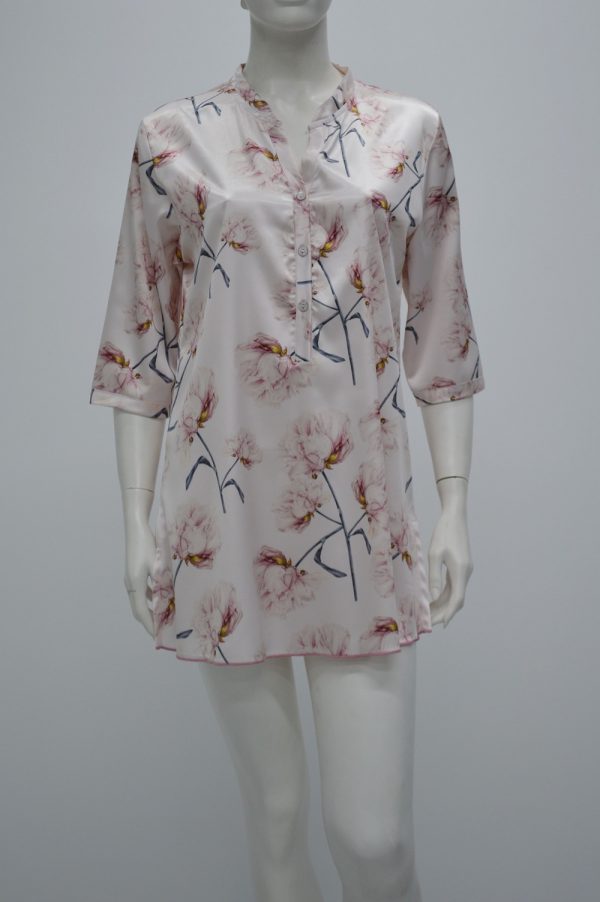Sustainable nightdress floral pink