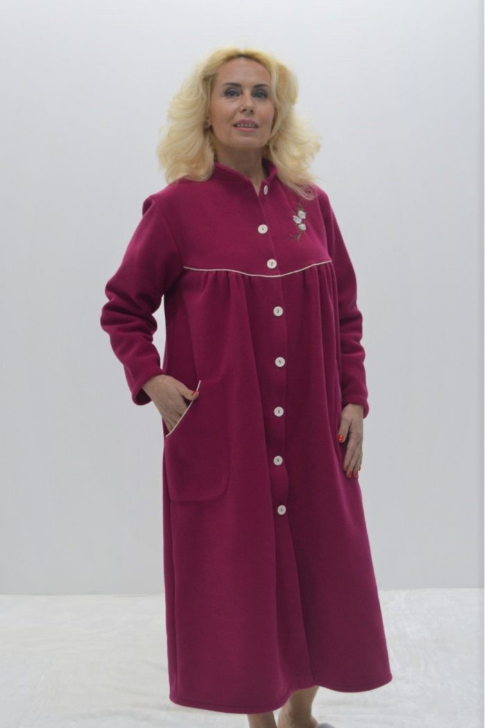 Robe de mulher em malha polar Beringela