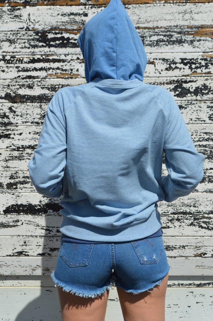 hoodie feminino azulina mescla